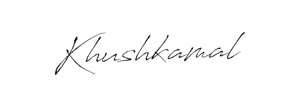 You should practise on your own different ways (Antro_Vectra) to write your name (Khushkamal) in signature. don't let someone else do it for you. Khushkamal signature style 6 images and pictures png