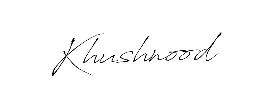Design your own signature with our free online signature maker. With this signature software, you can create a handwritten (Antro_Vectra) signature for name Khushnood. Khushnood signature style 6 images and pictures png