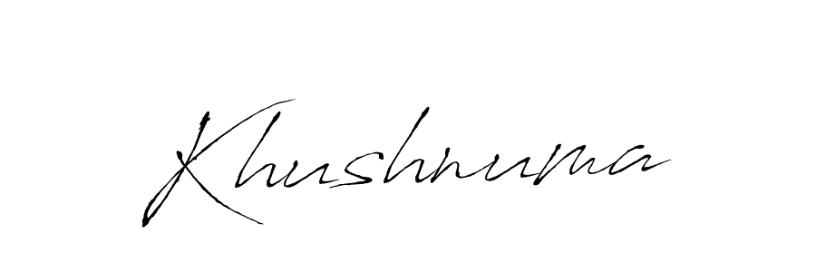 Similarly Antro_Vectra is the best handwritten signature design. Signature creator online .You can use it as an online autograph creator for name Khushnuma. Khushnuma signature style 6 images and pictures png