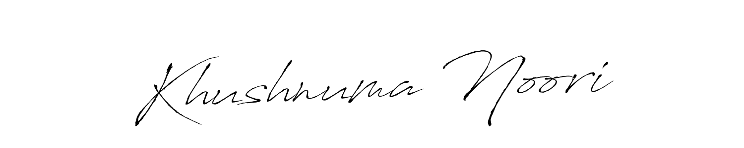 How to make Khushnuma Noori name signature. Use Antro_Vectra style for creating short signs online. This is the latest handwritten sign. Khushnuma Noori signature style 6 images and pictures png
