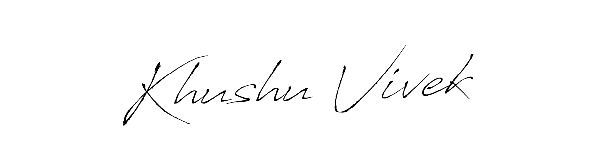 You should practise on your own different ways (Antro_Vectra) to write your name (Khushu Vivek) in signature. don't let someone else do it for you. Khushu Vivek signature style 6 images and pictures png