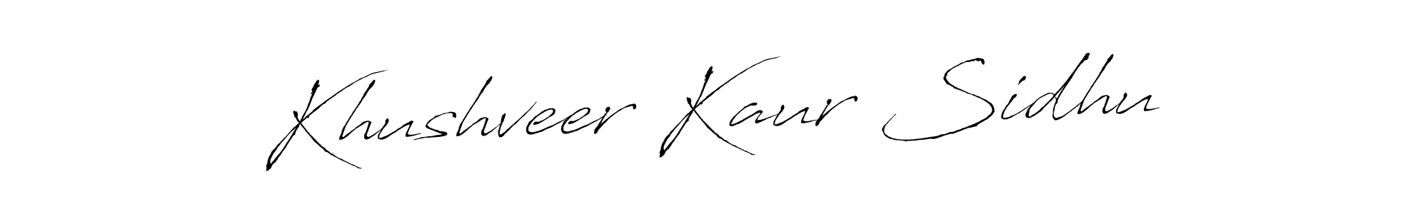 Create a beautiful signature design for name Khushveer Kaur Sidhu. With this signature (Antro_Vectra) fonts, you can make a handwritten signature for free. Khushveer Kaur Sidhu signature style 6 images and pictures png