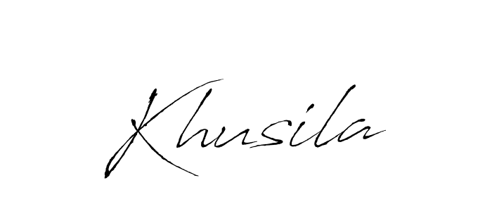 The best way (Antro_Vectra) to make a short signature is to pick only two or three words in your name. The name Khusila include a total of six letters. For converting this name. Khusila signature style 6 images and pictures png