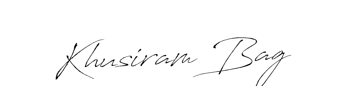 Create a beautiful signature design for name Khusiram Bag. With this signature (Antro_Vectra) fonts, you can make a handwritten signature for free. Khusiram Bag signature style 6 images and pictures png