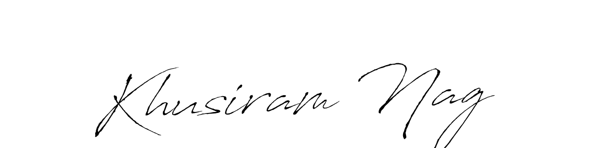 Make a beautiful signature design for name Khusiram Nag. With this signature (Antro_Vectra) style, you can create a handwritten signature for free. Khusiram Nag signature style 6 images and pictures png