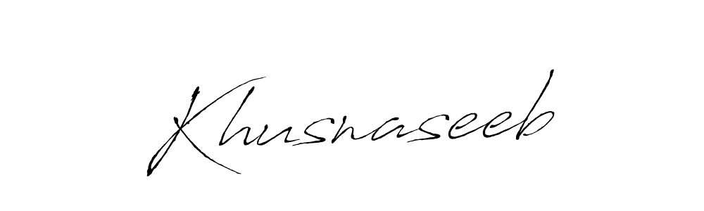 Make a beautiful signature design for name Khusnaseeb. With this signature (Antro_Vectra) style, you can create a handwritten signature for free. Khusnaseeb signature style 6 images and pictures png