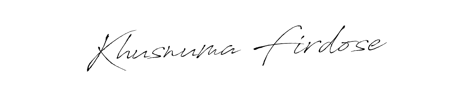 Antro_Vectra is a professional signature style that is perfect for those who want to add a touch of class to their signature. It is also a great choice for those who want to make their signature more unique. Get Khusnuma Firdose name to fancy signature for free. Khusnuma Firdose signature style 6 images and pictures png