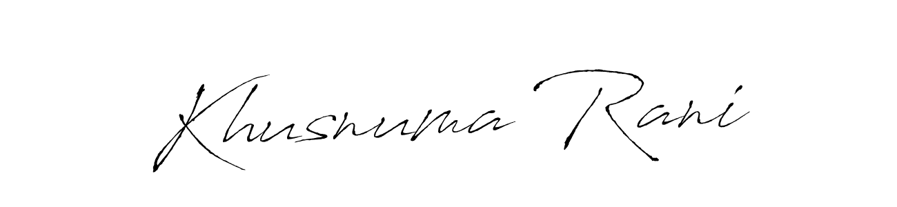It looks lik you need a new signature style for name Khusnuma Rani. Design unique handwritten (Antro_Vectra) signature with our free signature maker in just a few clicks. Khusnuma Rani signature style 6 images and pictures png