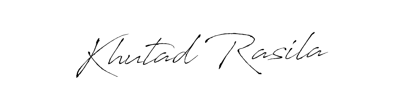 The best way (Antro_Vectra) to make a short signature is to pick only two or three words in your name. The name Khutad Rasila include a total of six letters. For converting this name. Khutad Rasila signature style 6 images and pictures png