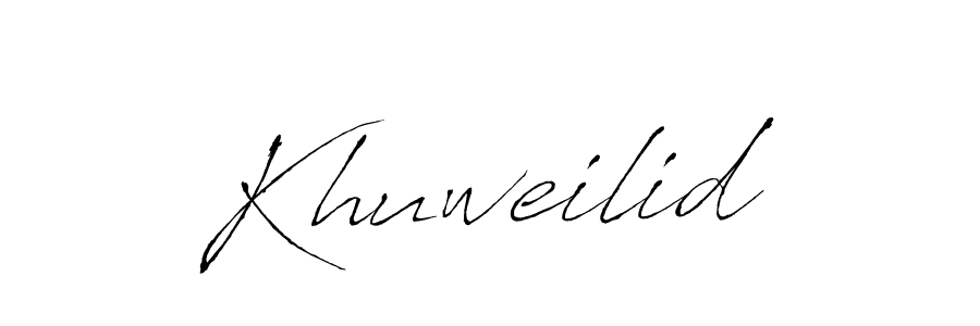 You should practise on your own different ways (Antro_Vectra) to write your name (Khuweilid) in signature. don't let someone else do it for you. Khuweilid signature style 6 images and pictures png