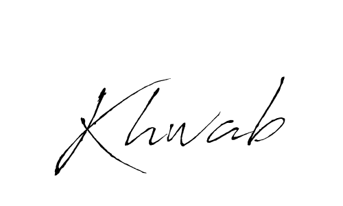 Khwab stylish signature style. Best Handwritten Sign (Antro_Vectra) for my name. Handwritten Signature Collection Ideas for my name Khwab. Khwab signature style 6 images and pictures png