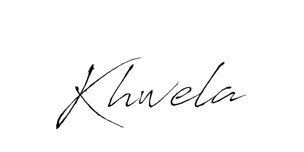 Design your own signature with our free online signature maker. With this signature software, you can create a handwritten (Antro_Vectra) signature for name Khwela. Khwela signature style 6 images and pictures png