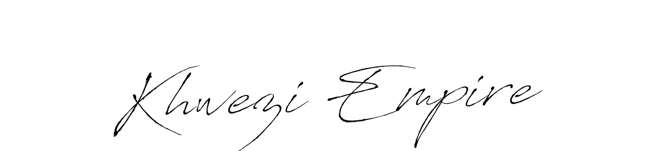 Create a beautiful signature design for name Khwezi Empire. With this signature (Antro_Vectra) fonts, you can make a handwritten signature for free. Khwezi Empire signature style 6 images and pictures png