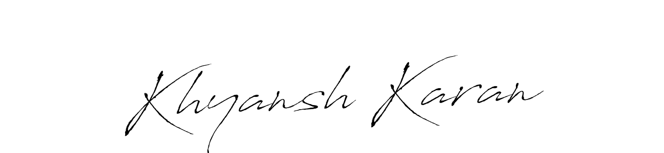 How to make Khyansh Karan name signature. Use Antro_Vectra style for creating short signs online. This is the latest handwritten sign. Khyansh Karan signature style 6 images and pictures png