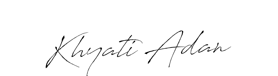 Use a signature maker to create a handwritten signature online. With this signature software, you can design (Antro_Vectra) your own signature for name Khyati Adan. Khyati Adan signature style 6 images and pictures png