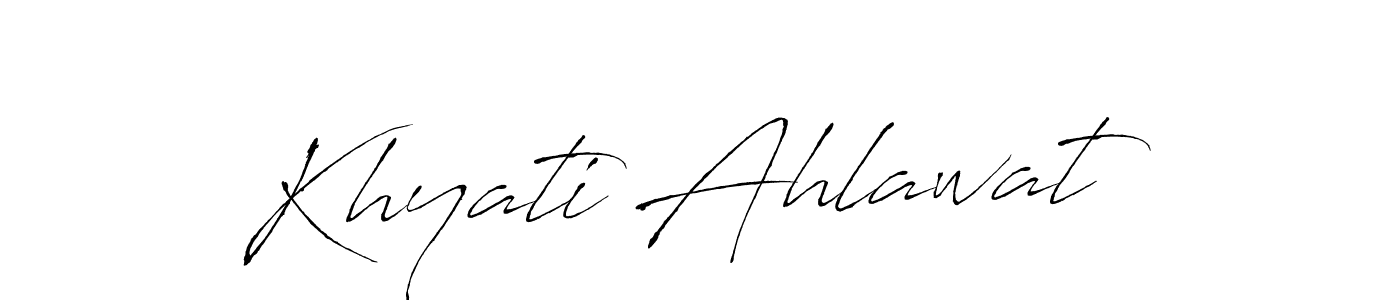 Design your own signature with our free online signature maker. With this signature software, you can create a handwritten (Antro_Vectra) signature for name Khyati Ahlawat. Khyati Ahlawat signature style 6 images and pictures png