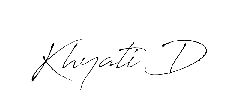 Similarly Antro_Vectra is the best handwritten signature design. Signature creator online .You can use it as an online autograph creator for name Khyati D. Khyati D signature style 6 images and pictures png