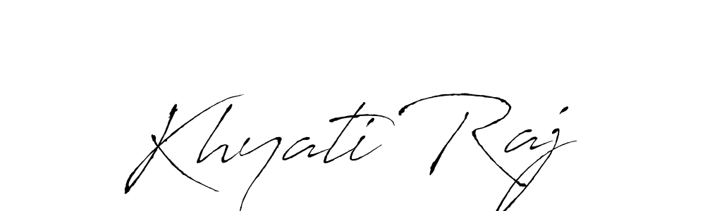 Khyati Raj stylish signature style. Best Handwritten Sign (Antro_Vectra) for my name. Handwritten Signature Collection Ideas for my name Khyati Raj. Khyati Raj signature style 6 images and pictures png