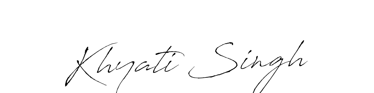 Design your own signature with our free online signature maker. With this signature software, you can create a handwritten (Antro_Vectra) signature for name Khyati Singh. Khyati Singh signature style 6 images and pictures png