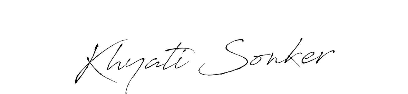 Similarly Antro_Vectra is the best handwritten signature design. Signature creator online .You can use it as an online autograph creator for name Khyati Sonker. Khyati Sonker signature style 6 images and pictures png