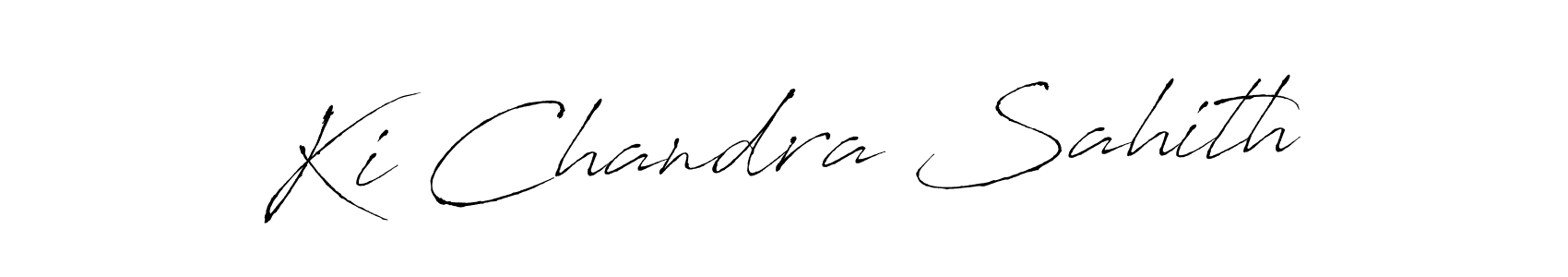 How to make Ki Chandra Sahith name signature. Use Antro_Vectra style for creating short signs online. This is the latest handwritten sign. Ki Chandra Sahith signature style 6 images and pictures png