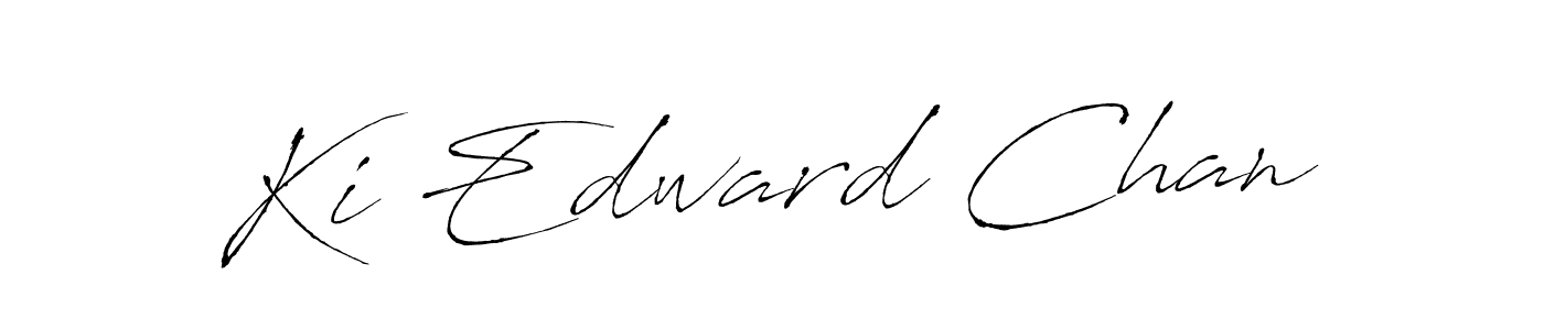 How to make Ki Edward Chan name signature. Use Antro_Vectra style for creating short signs online. This is the latest handwritten sign. Ki Edward Chan signature style 6 images and pictures png