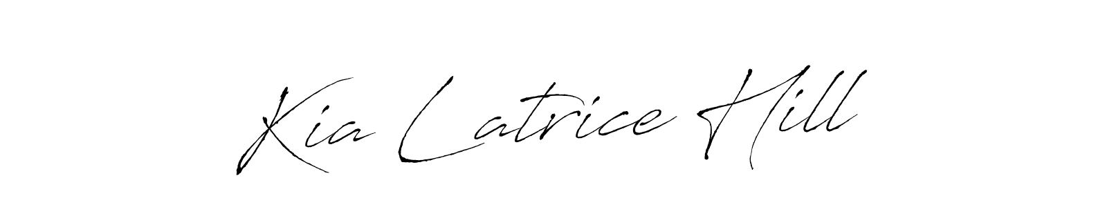 Antro_Vectra is a professional signature style that is perfect for those who want to add a touch of class to their signature. It is also a great choice for those who want to make their signature more unique. Get Kia Latrice Hill name to fancy signature for free. Kia Latrice Hill signature style 6 images and pictures png