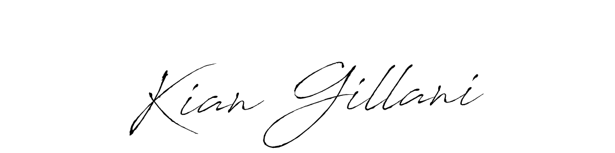 Design your own signature with our free online signature maker. With this signature software, you can create a handwritten (Antro_Vectra) signature for name Kian Gillani. Kian Gillani signature style 6 images and pictures png