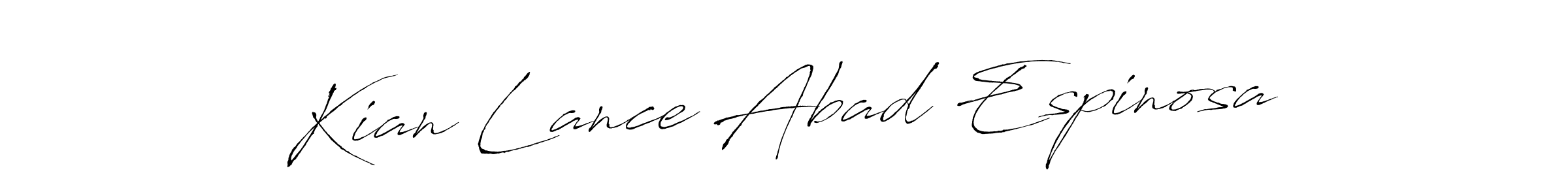This is the best signature style for the Kian Lance Abad Espinosa name. Also you like these signature font (Antro_Vectra). Mix name signature. Kian Lance Abad Espinosa signature style 6 images and pictures png
