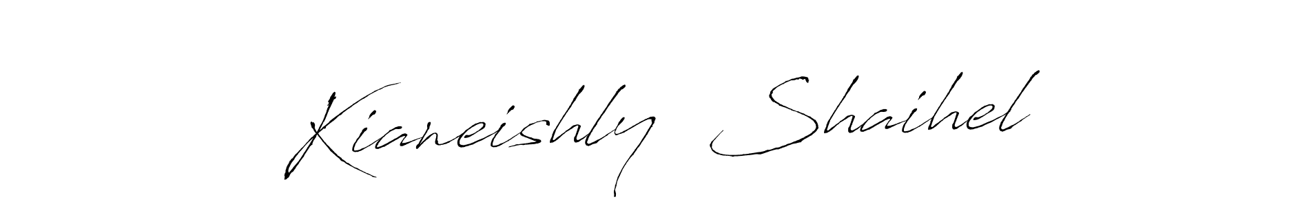 It looks lik you need a new signature style for name Kianeishly  Shaihel. Design unique handwritten (Antro_Vectra) signature with our free signature maker in just a few clicks. Kianeishly  Shaihel signature style 6 images and pictures png