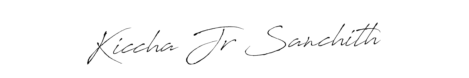 How to make Kiccha Jr Sanchith name signature. Use Antro_Vectra style for creating short signs online. This is the latest handwritten sign. Kiccha Jr Sanchith signature style 6 images and pictures png