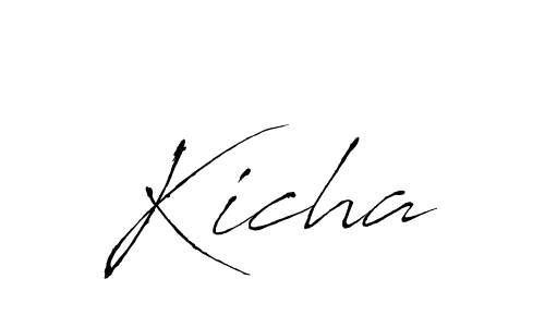 How to make Kicha signature? Antro_Vectra is a professional autograph style. Create handwritten signature for Kicha name. Kicha signature style 6 images and pictures png