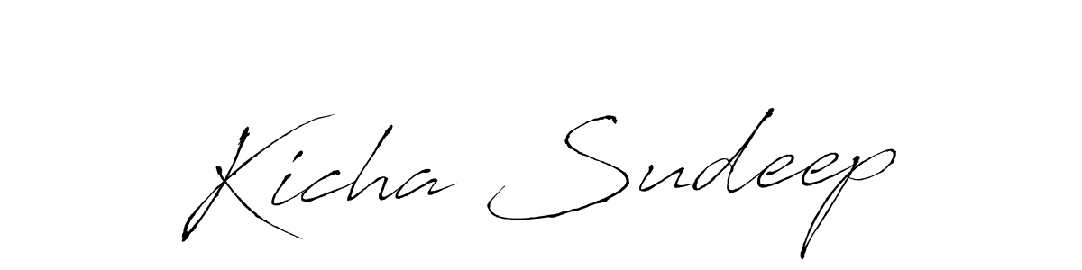 How to make Kicha Sudeep signature? Antro_Vectra is a professional autograph style. Create handwritten signature for Kicha Sudeep name. Kicha Sudeep signature style 6 images and pictures png