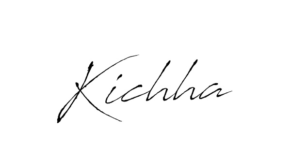 Antro_Vectra is a professional signature style that is perfect for those who want to add a touch of class to their signature. It is also a great choice for those who want to make their signature more unique. Get Kichha name to fancy signature for free. Kichha signature style 6 images and pictures png