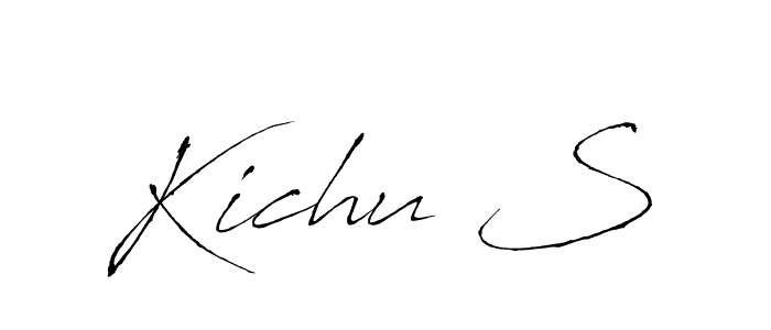 Similarly Antro_Vectra is the best handwritten signature design. Signature creator online .You can use it as an online autograph creator for name Kichu S. Kichu S signature style 6 images and pictures png