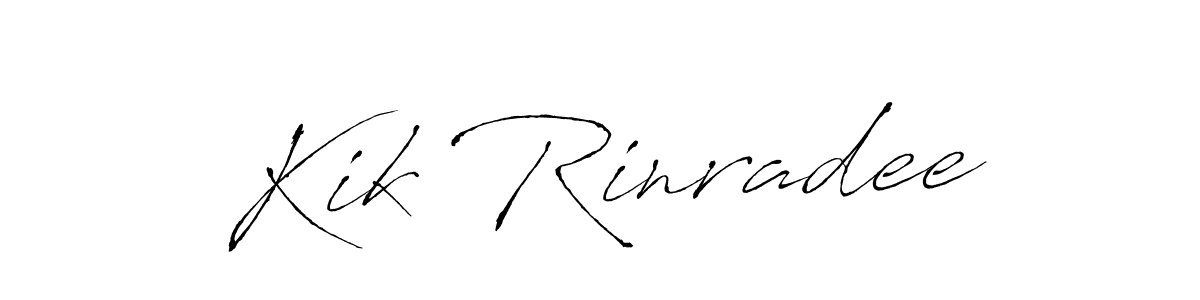 Similarly Antro_Vectra is the best handwritten signature design. Signature creator online .You can use it as an online autograph creator for name Kik Rinradee. Kik Rinradee signature style 6 images and pictures png