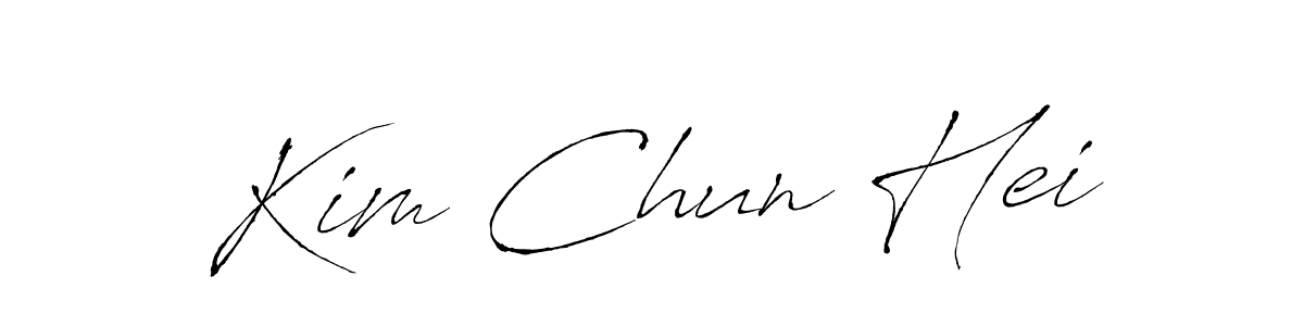 How to make Kim Chun Hei signature? Antro_Vectra is a professional autograph style. Create handwritten signature for Kim Chun Hei name. Kim Chun Hei signature style 6 images and pictures png