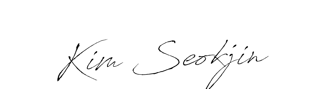 Make a beautiful signature design for name Kim Seokjin. With this signature (Antro_Vectra) style, you can create a handwritten signature for free. Kim Seokjin signature style 6 images and pictures png