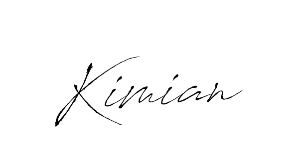 Make a beautiful signature design for name Kimian. With this signature (Antro_Vectra) style, you can create a handwritten signature for free. Kimian signature style 6 images and pictures png