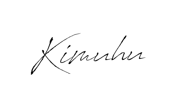 Make a beautiful signature design for name Kimuhu. With this signature (Antro_Vectra) style, you can create a handwritten signature for free. Kimuhu signature style 6 images and pictures png