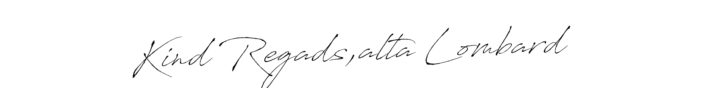 You can use this online signature creator to create a handwritten signature for the name Kind Regads,alta Lombard. This is the best online autograph maker. Kind Regads,alta Lombard signature style 6 images and pictures png