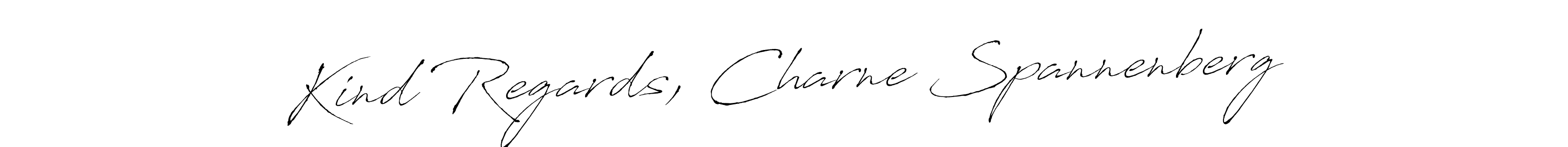 How to make Kind Regards, Charne Spannenberg signature? Antro_Vectra is a professional autograph style. Create handwritten signature for Kind Regards, Charne Spannenberg name. Kind Regards, Charne Spannenberg signature style 6 images and pictures png
