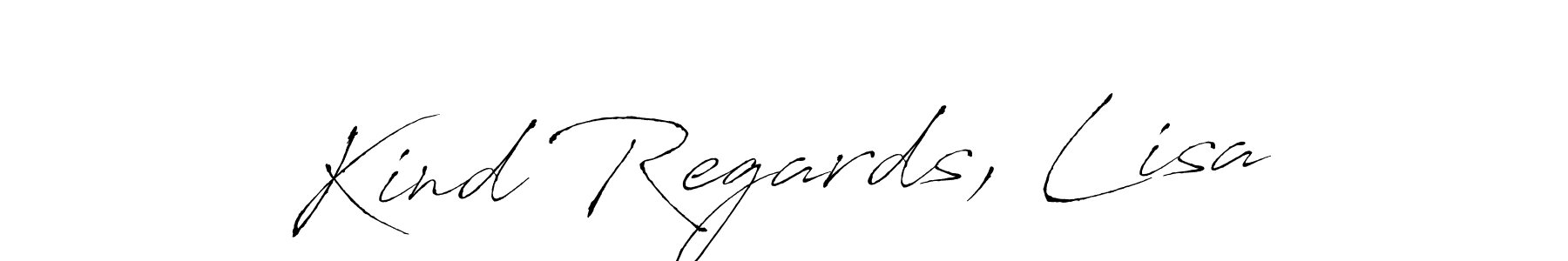 Kind Regards, Lisa stylish signature style. Best Handwritten Sign (Antro_Vectra) for my name. Handwritten Signature Collection Ideas for my name Kind Regards, Lisa. Kind Regards, Lisa signature style 6 images and pictures png