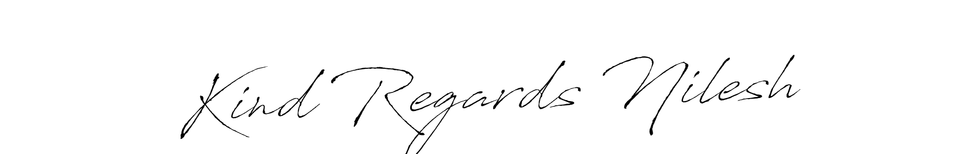 Antro_Vectra is a professional signature style that is perfect for those who want to add a touch of class to their signature. It is also a great choice for those who want to make their signature more unique. Get Kind Regards Nilesh name to fancy signature for free. Kind Regards Nilesh signature style 6 images and pictures png