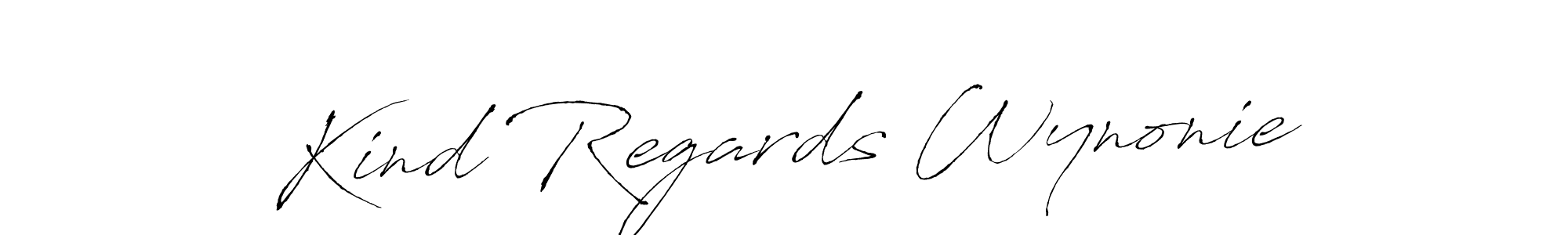 Make a beautiful signature design for name Kind Regards Wynonie. With this signature (Antro_Vectra) style, you can create a handwritten signature for free. Kind Regards Wynonie signature style 6 images and pictures png