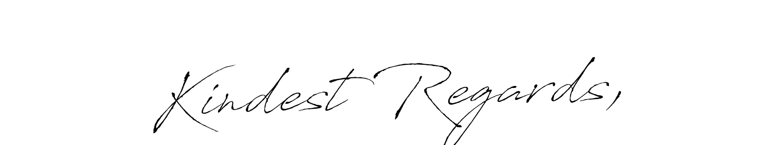 How to make Kindest Regards, signature? Antro_Vectra is a professional autograph style. Create handwritten signature for Kindest Regards, name. Kindest Regards, signature style 6 images and pictures png
