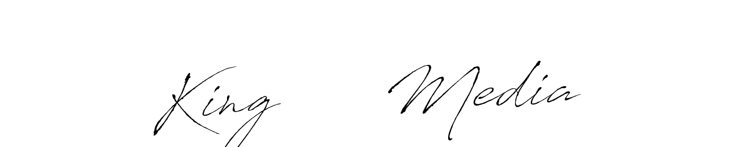 Use a signature maker to create a handwritten signature online. With this signature software, you can design (Antro_Vectra) your own signature for name King      Media. King      Media signature style 6 images and pictures png