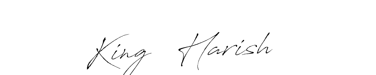 The best way (Antro_Vectra) to make a short signature is to pick only two or three words in your name. The name King   Harish   include a total of six letters. For converting this name. King   Harish   signature style 6 images and pictures png
