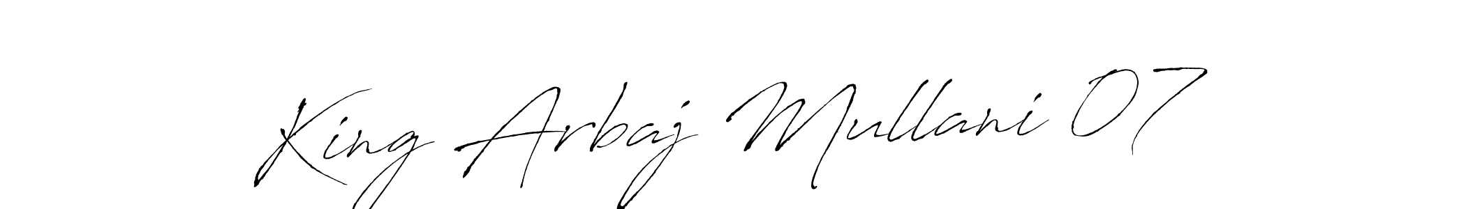 Design your own signature with our free online signature maker. With this signature software, you can create a handwritten (Antro_Vectra) signature for name King Arbaj Mullani 07. King Arbaj Mullani 07 signature style 6 images and pictures png