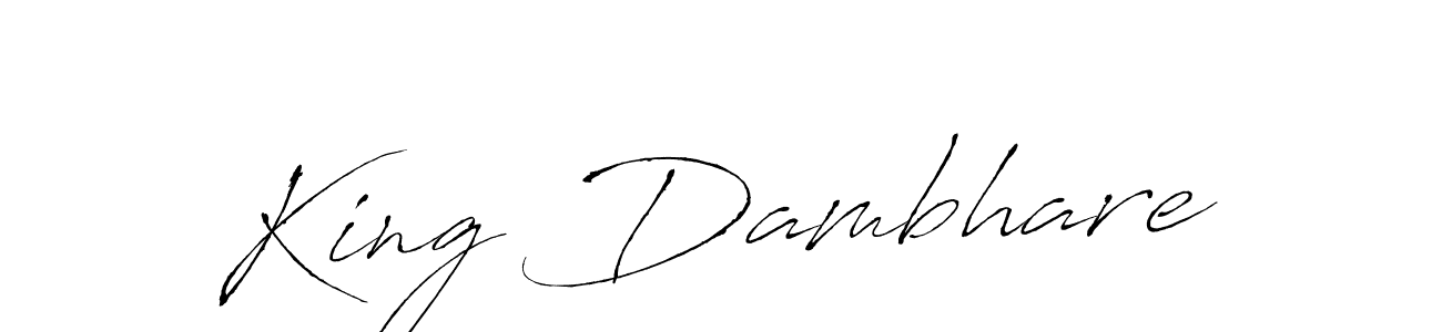 Make a beautiful signature design for name King Dambhare. With this signature (Antro_Vectra) style, you can create a handwritten signature for free. King Dambhare signature style 6 images and pictures png